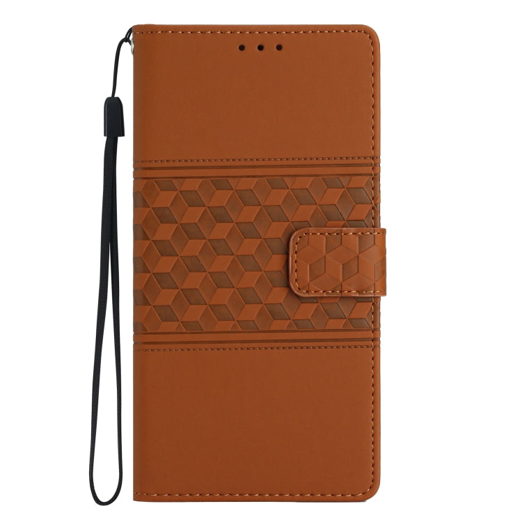 For TCL 40 SE Diamond Embossed Skin Feel Leather Phone Case with Lanyard(Brown) - More Brand by PMC TechLife | Online Shopping South Africa | PMC TechLife | Buy Now Pay Later Mobicred