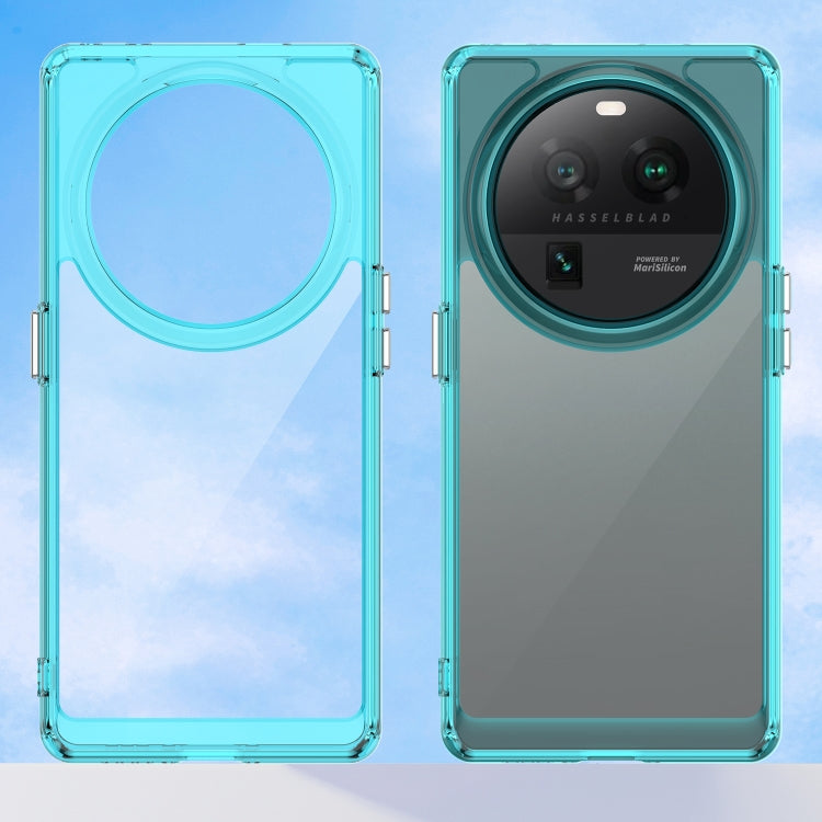 For OPPO Find X6 Pro 5G Colorful Series Acrylic + TPU Phone Case(Transparent Blue) - OPPO Cases by PMC TechLife | Online Shopping South Africa | PMC TechLife