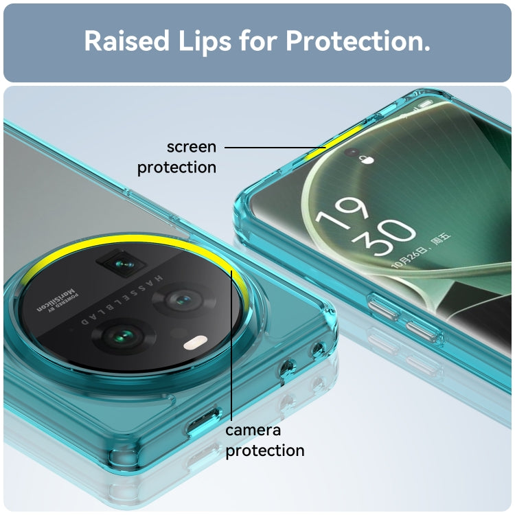 For OPPO Find X6 Pro 5G Colorful Series Acrylic + TPU Phone Case(Transparent Blue) - OPPO Cases by PMC TechLife | Online Shopping South Africa | PMC TechLife