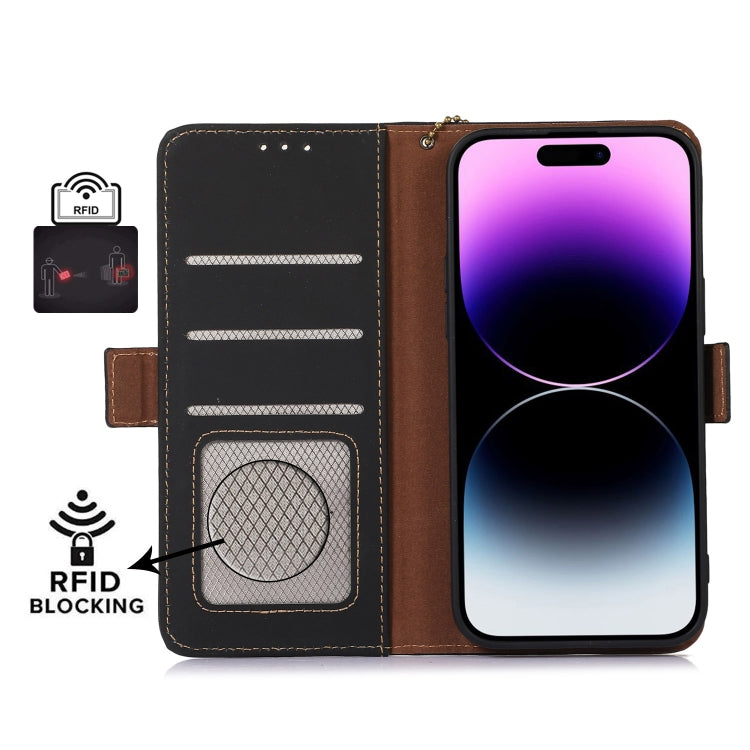 For Google Pixel 8 Pro Genuine Leather Magnetic RFID Leather Phone Case(Black) - Google Cases by PMC TechLife | Online Shopping South Africa | PMC TechLife | Buy Now Pay Later Mobicred