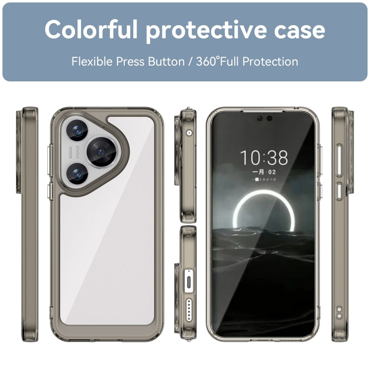 For Huawei Pura 70 Colorful Series Acrylic + TPU Phone Case(Transparent Grey) - Huawei Cases by PMC Jewellery | Online Shopping South Africa | PMC Jewellery | Buy Now Pay Later Mobicred