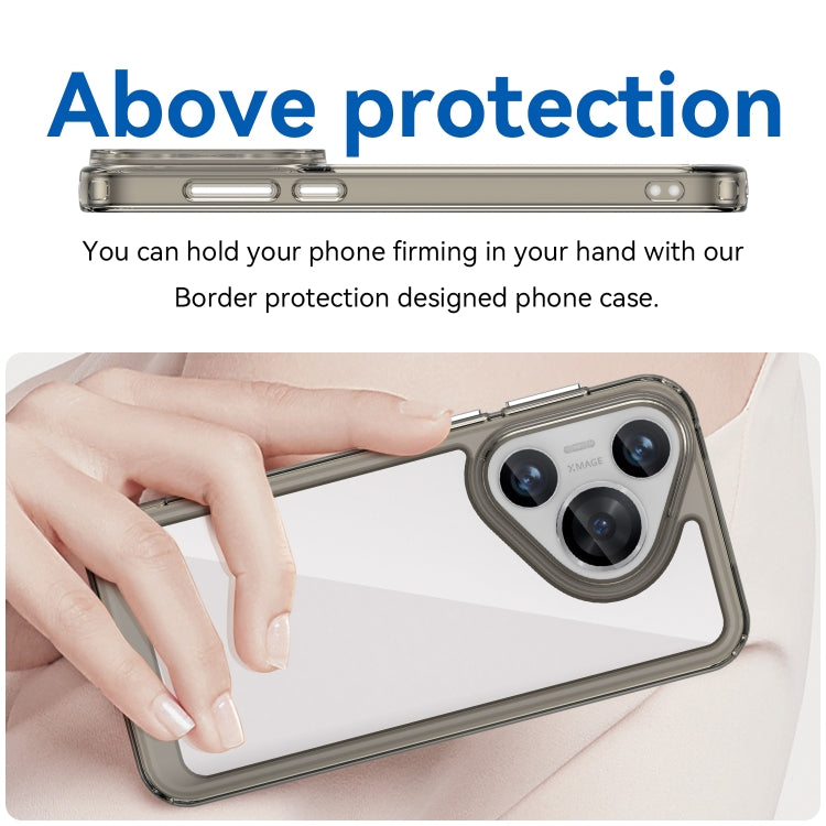 For Huawei Pura 70 Colorful Series Acrylic + TPU Phone Case(Transparent Grey) - Huawei Cases by PMC Jewellery | Online Shopping South Africa | PMC Jewellery | Buy Now Pay Later Mobicred