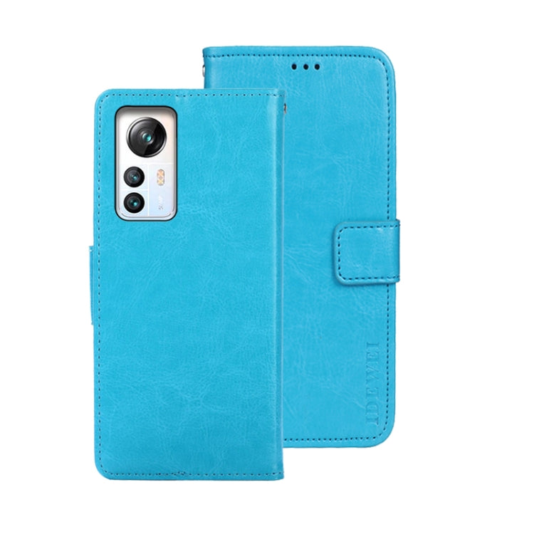 For Blackview A85 idewei Crazy Horse Texture Leather Phone Case with Holder(Sky Blue) - More Brand by idewei | Online Shopping South Africa | PMC TechLife | Buy Now Pay Later Mobicred