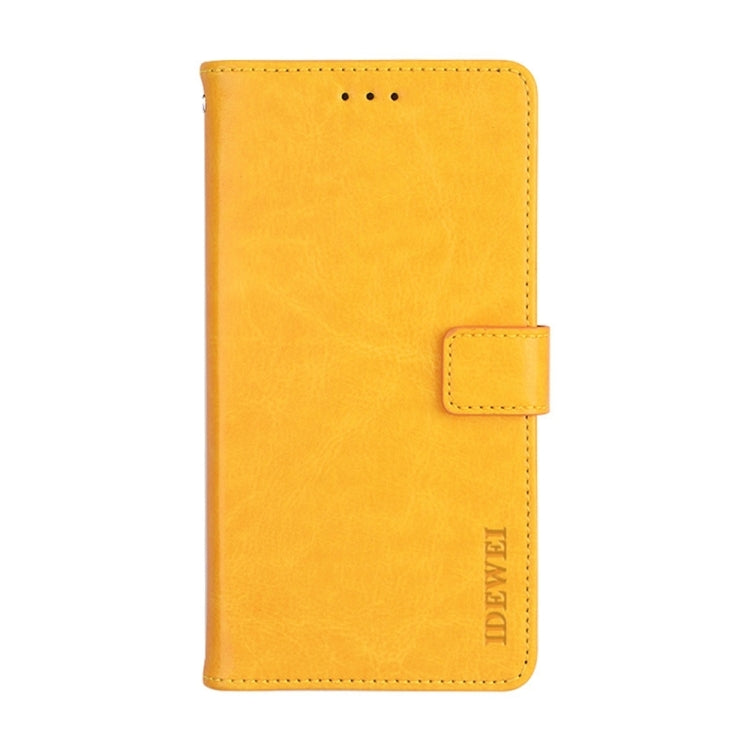 For Blackview A85 idewei Crazy Horse Texture Leather Phone Case with Holder(Yellow) - More Brand by idewei | Online Shopping South Africa | PMC TechLife | Buy Now Pay Later Mobicred