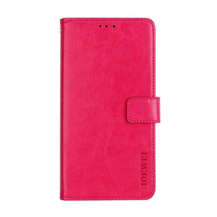 For Blackview A85 idewei Crazy Horse Texture Leather Phone Case with Holder(Rose Red) - More Brand by idewei | Online Shopping South Africa | PMC TechLife | Buy Now Pay Later Mobicred
