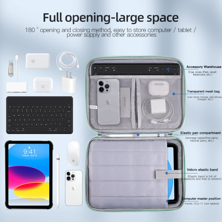 For 12.9-13 inch Laptop Portable Cloth Texture Leather Bag(Green) - 13.3 inch by PMC TechLife | Online Shopping South Africa | PMC TechLife | Buy Now Pay Later Mobicred