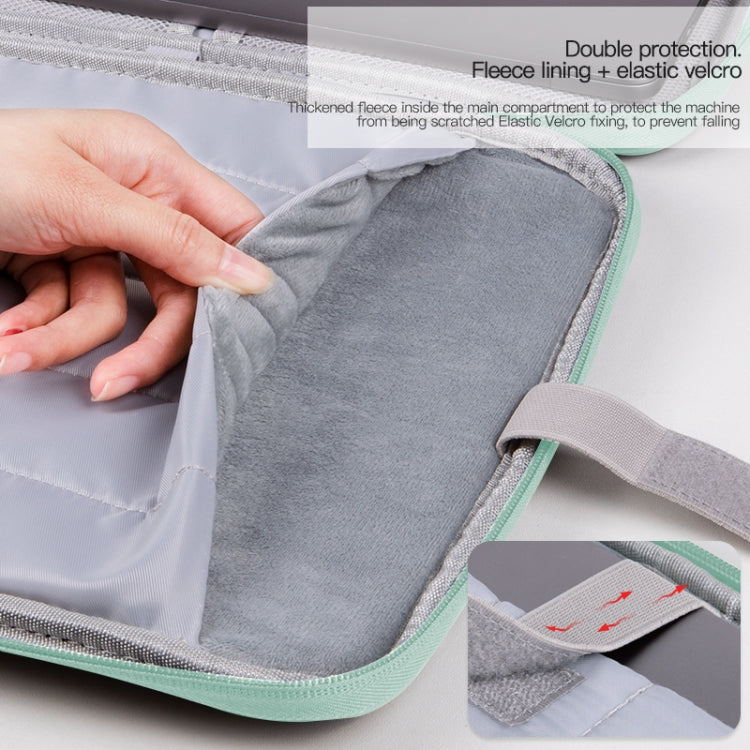 For 12.9-13 inch Laptop Portable Cloth Texture Leather Bag(Black) - 13.3 inch by PMC TechLife | Online Shopping South Africa | PMC TechLife | Buy Now Pay Later Mobicred