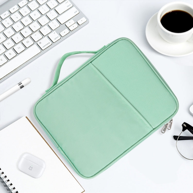 For 12.9-13 inch Laptop Portable Cloth Texture Leather Bag(Blue) - 13.3 inch by PMC TechLife | Online Shopping South Africa | PMC TechLife | Buy Now Pay Later Mobicred