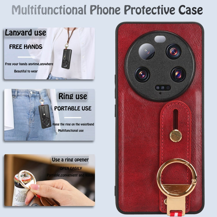 For Xiaomi 13 Ultra Wristband Leather Back Phone Case(Red) - 13 Ultra Cases by PMC TechLife | Online Shopping South Africa | PMC TechLife | Buy Now Pay Later Mobicred