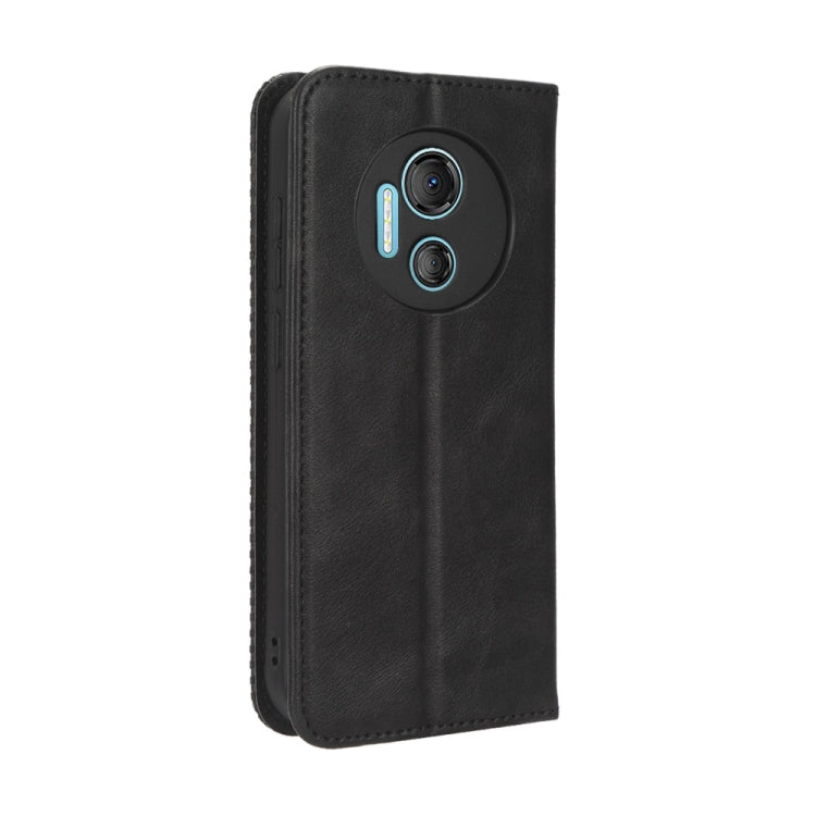 For Doogee X97 / X97 Pro Magnetic Buckle Retro Texture Leather Phone Case(Black) - Doogee Cases by PMC TechLife | Online Shopping South Africa | PMC TechLife | Buy Now Pay Later Mobicred