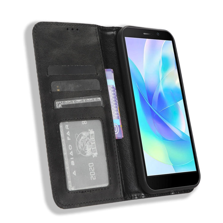 For Doogee X97 / X97 Pro Magnetic Buckle Retro Texture Leather Phone Case(Black) - Doogee Cases by PMC TechLife | Online Shopping South Africa | PMC TechLife | Buy Now Pay Later Mobicred