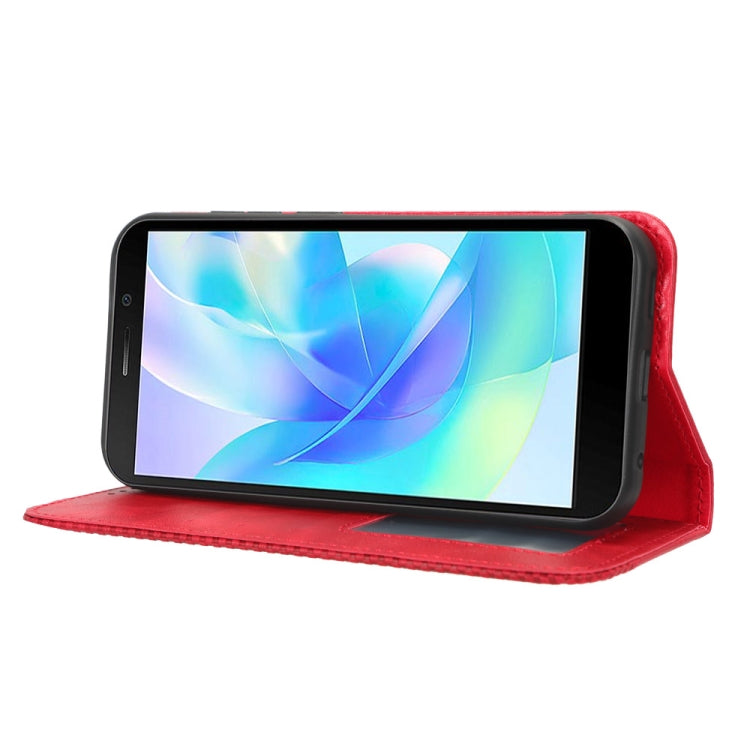 For Doogee X97 / X97 Pro Magnetic Buckle Retro Texture Leather Phone Case(Red) - Doogee Cases by PMC TechLife | Online Shopping South Africa | PMC TechLife | Buy Now Pay Later Mobicred