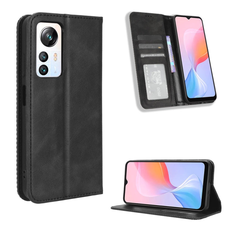 For Blackview A85 Magnetic Buckle Retro Texture Leather Phone Case(Black) - More Brand by PMC TechLife | Online Shopping South Africa | PMC TechLife