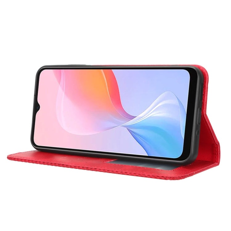 For Blackview A85 Magnetic Buckle Retro Texture Leather Phone Case(Red) - More Brand by PMC TechLife | Online Shopping South Africa | PMC TechLife | Buy Now Pay Later Mobicred