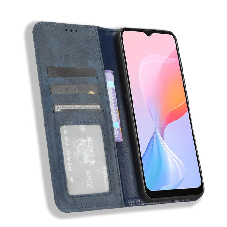 For Blackview A85 Magnetic Buckle Retro Texture Leather Phone Case(Blue) - More Brand by PMC TechLife | Online Shopping South Africa | PMC TechLife | Buy Now Pay Later Mobicred