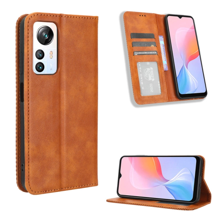 For Blackview A85 Magnetic Buckle Retro Texture Leather Phone Case(Brown) - More Brand by PMC TechLife | Online Shopping South Africa | PMC TechLife | Buy Now Pay Later Mobicred