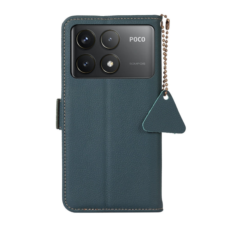 For Xiaomi Redmi K70 Pro Side-Magnetic TJ Genuine Leather RFID Phone Case(Green) - Xiaomi Cases by PMC Jewellery | Online Shopping South Africa | PMC Jewellery | Buy Now Pay Later Mobicred