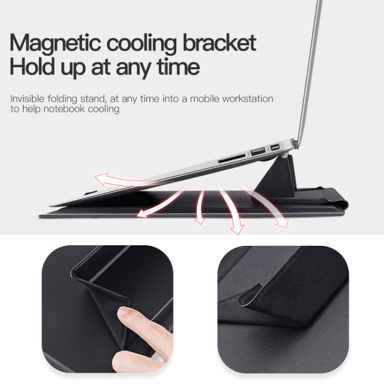 15-16 inch Universal Laptop Magnetic Holder Stitching Inner Bag(Black) - 15 inch by PMC Jewellery | Online Shopping South Africa | PMC Jewellery | Buy Now Pay Later Mobicred
