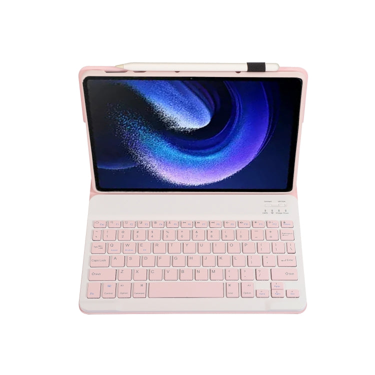 For Xiaomi Pad 6 / Pad 6 Pro A0N7 Lambskin Texture Ultra-thin Bluetooth Keyboard Leather Case(Pink) - Xiaomi Keyboard by PMC TechLife | Online Shopping South Africa | PMC TechLife | Buy Now Pay Later Mobicred
