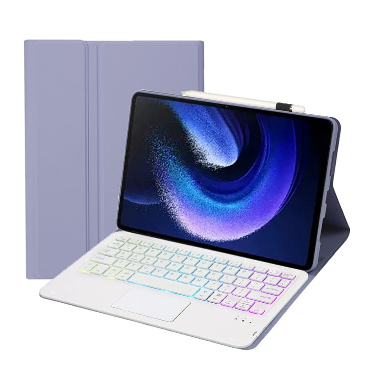 For Xiaomi Pad 6 / Pad 6 Pro A0N7-AS Lambskin Texture Ultra-thin Backlight Bluetooth Keyboard Leather Case with Touchpad(Purple) - free shipping - PMC TechLife - Order now!