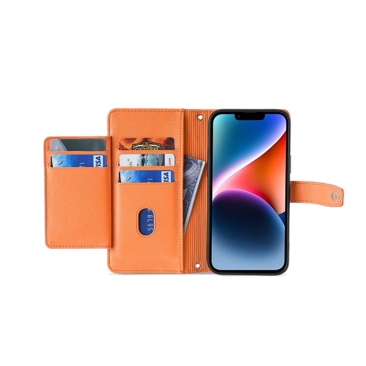 For Kyocera Digno SX3-KYG02 Sheep Texture Cross-body Zipper Wallet Leather Phone Case(Orange) - More Brand by PMC TechLife | Online Shopping South Africa | PMC TechLife | Buy Now Pay Later Mobicred