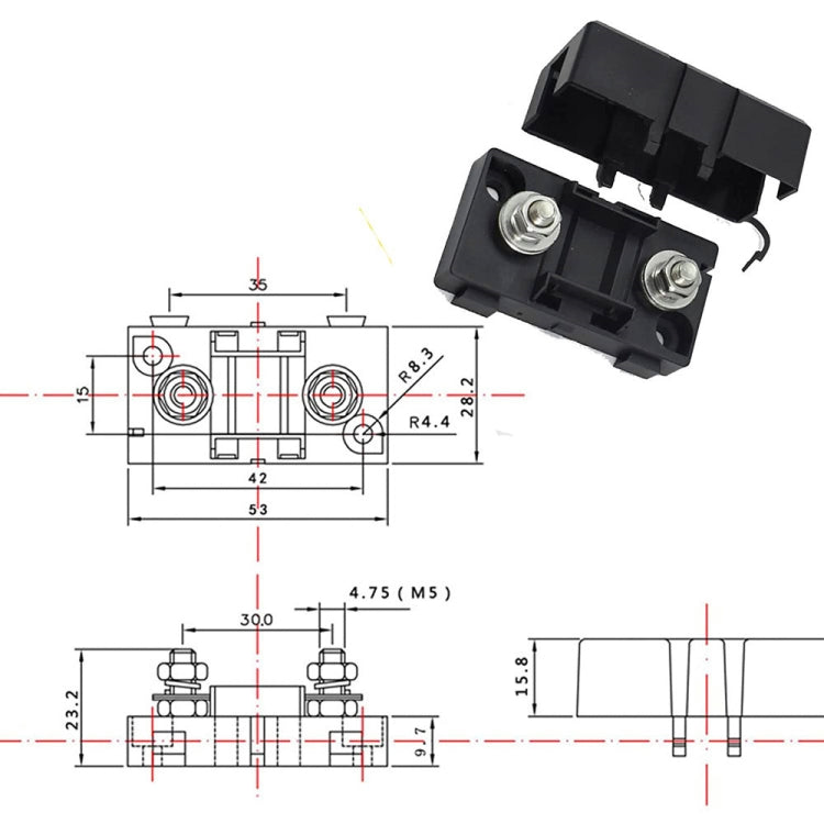 6 in 1 ANS Car Fuse Holder Fuse Box, Current:40A & 50A & 60A - Fuse by PMC TechLife | Online Shopping South Africa | PMC TechLife | Buy Now Pay Later Mobicred