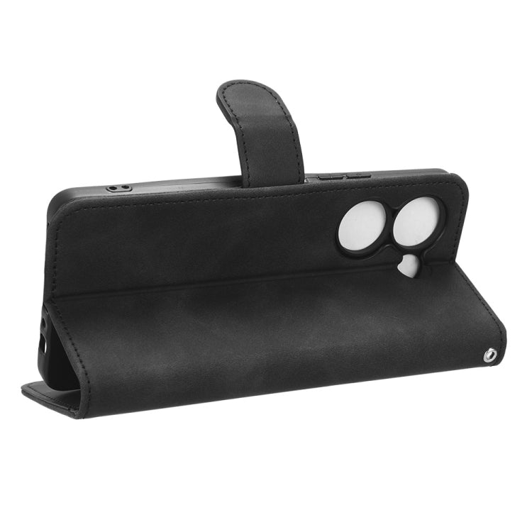 For TECNO Camon 20 Pro Skin Feel Magnetic Flip Leather Phone Case(Black) - Tecno Cases by PMC TechLife | Online Shopping South Africa | PMC TechLife | Buy Now Pay Later Mobicred
