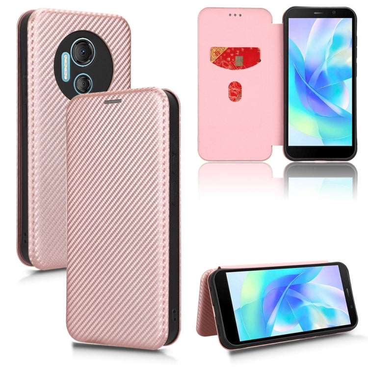 For DOOGEE X97 / X97 Pro Carbon Fiber Texture Flip Leather Phone Case(Pink) - Doogee Cases by PMC TechLife | Online Shopping South Africa | PMC TechLife | Buy Now Pay Later Mobicred
