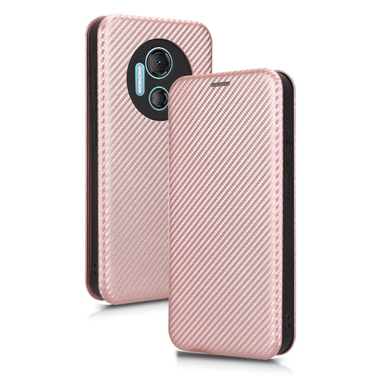 For DOOGEE X97 / X97 Pro Carbon Fiber Texture Flip Leather Phone Case(Pink) - Doogee Cases by PMC TechLife | Online Shopping South Africa | PMC TechLife | Buy Now Pay Later Mobicred