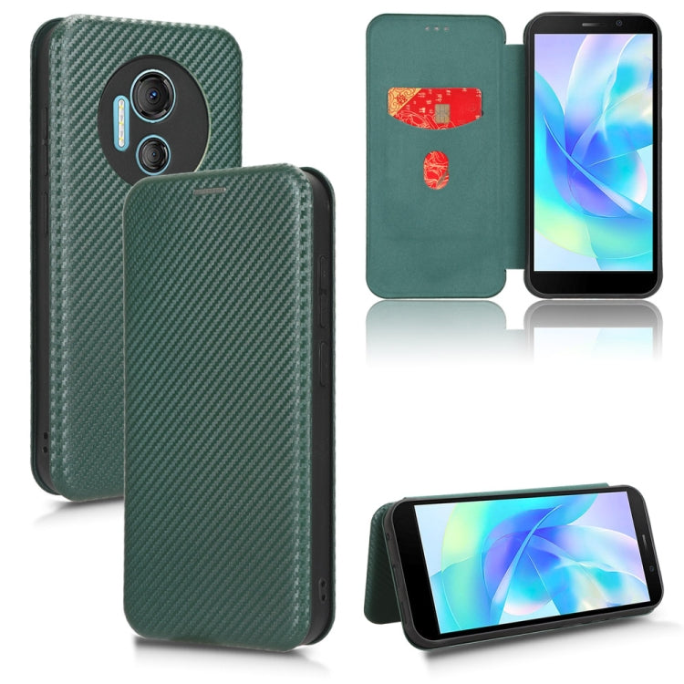 For DOOGEE X97 / X97 Pro Carbon Fiber Texture Flip Leather Phone Case(Green) - Doogee Cases by PMC TechLife | Online Shopping South Africa | PMC TechLife | Buy Now Pay Later Mobicred