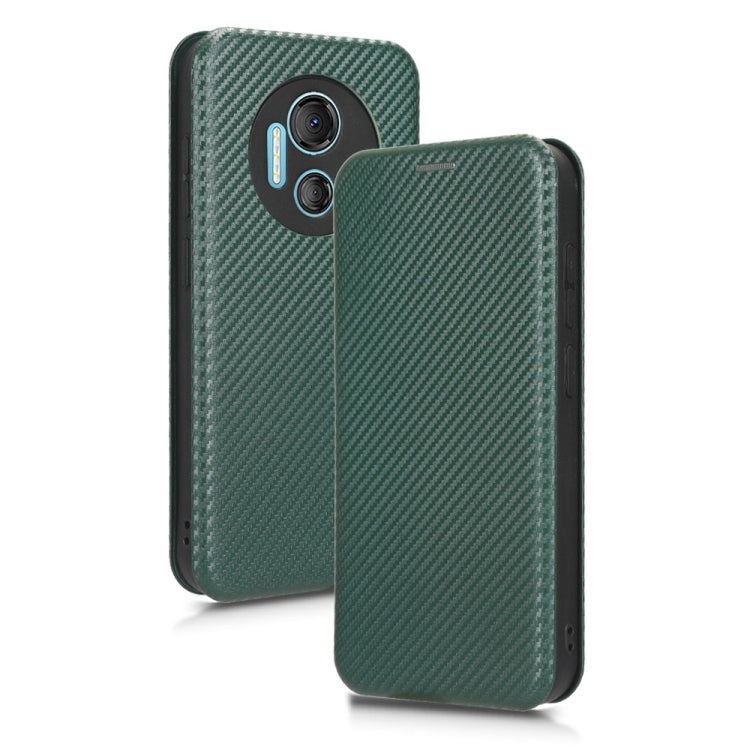For DOOGEE X97 / X97 Pro Carbon Fiber Texture Flip Leather Phone Case(Green) - Doogee Cases by PMC TechLife | Online Shopping South Africa | PMC TechLife | Buy Now Pay Later Mobicred