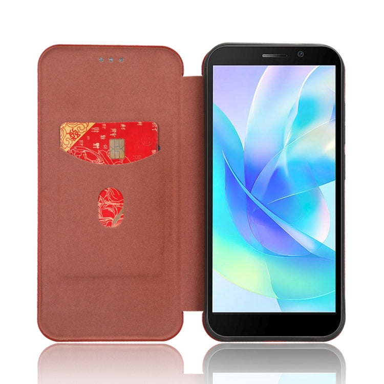 For DOOGEE X97 / X97 Pro Carbon Fiber Texture Flip Leather Phone Case(Brown) - Doogee Cases by PMC TechLife | Online Shopping South Africa | PMC TechLife | Buy Now Pay Later Mobicred