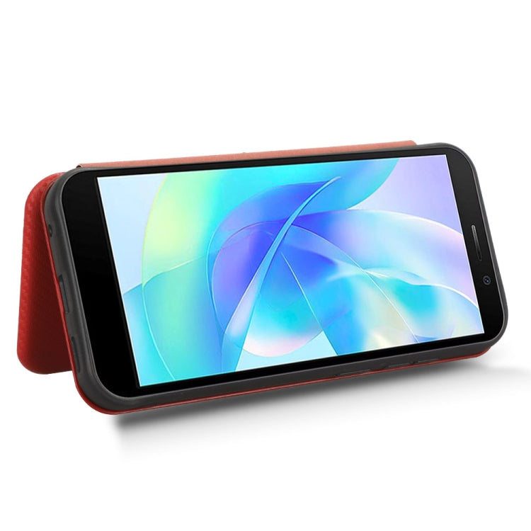 For DOOGEE X97 / X97 Pro Carbon Fiber Texture Flip Leather Phone Case(Brown) - Doogee Cases by PMC TechLife | Online Shopping South Africa | PMC TechLife | Buy Now Pay Later Mobicred