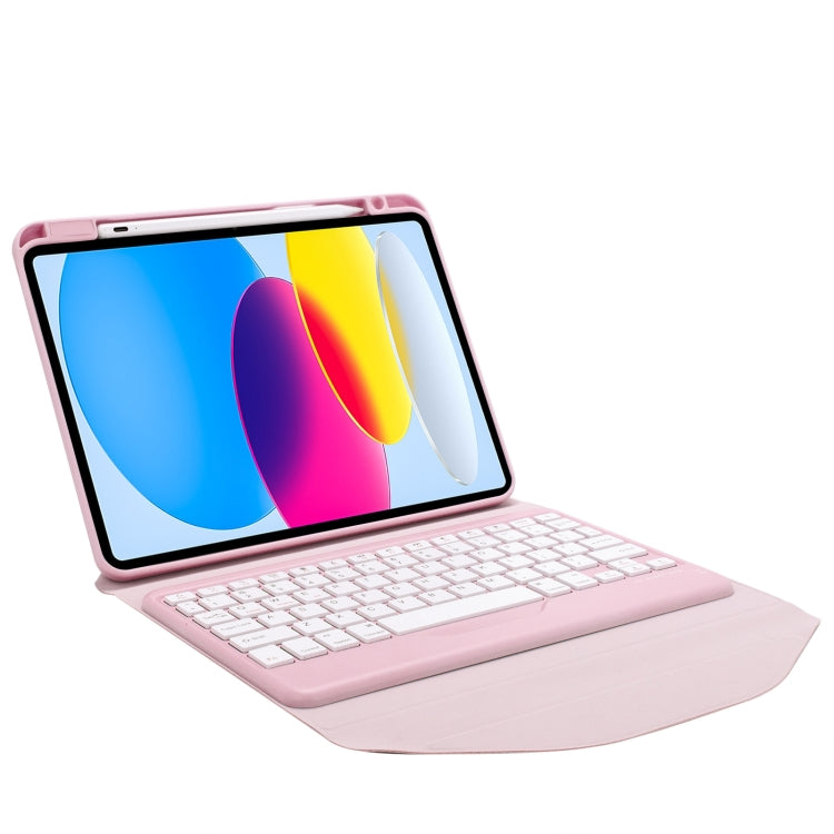 Z10B For iPad 10th Gen 10.9 2022 / 11 2025 Pen Slot Bluetooth Keyboard Leather Tablet Case(Pink) - Universal by PMC TechLife | Online Shopping South Africa | PMC TechLife | Buy Now Pay Later Mobicred