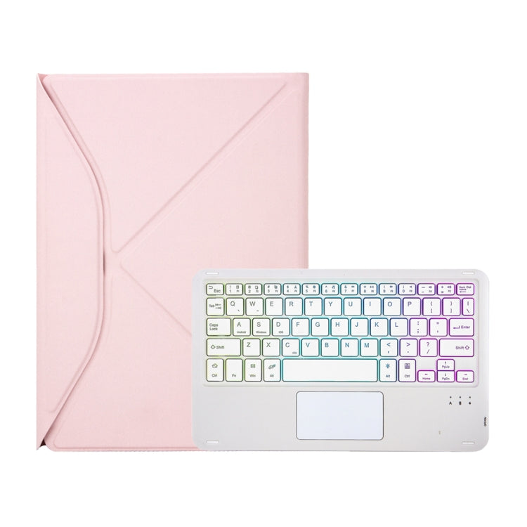 Z10B-AS For iPad 10th Gen 10.9 2022 Pen Slot Touchpad Backlight Bluetooth Keyboard Leather Tablet Case(Pink) - Universal by PMC TechLife | Online Shopping South Africa | PMC TechLife