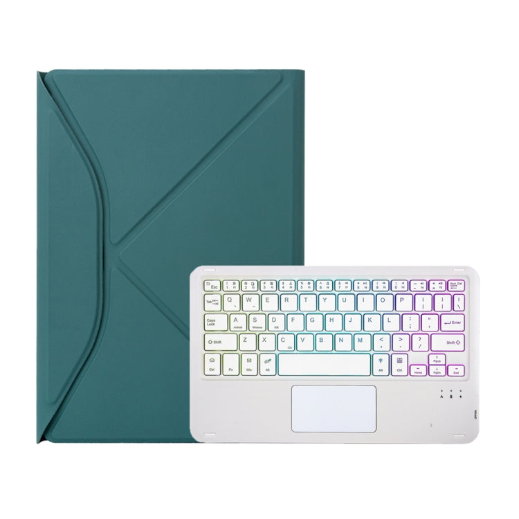 Z10B-AS For iPad 10th Gen 10.9 2022 / 11 2025 Pen Slot Touchpad Backlight Bluetooth Keyboard Leather Tablet Case(Green) - Universal by PMC TechLife | Online Shopping South Africa | PMC TechLife | Buy Now Pay Later Mobicred