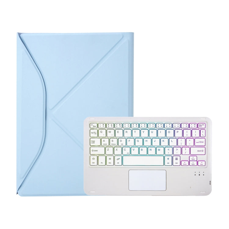 Z10B-AS For iPad 10th Gen 10.9 2022 Pen Slot Touchpad Backlight Bluetooth Keyboard Leather Tablet Case(Sky Blue) - Universal by PMC TechLife | Online Shopping South Africa | PMC TechLife