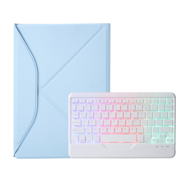 Z10BS For iPad 10th Gen 10.9 2022 / 11 2025 Pen Slot Backlight Bluetooth Keyboard Leather Tablet Case(Sky Blue) - free shipping - PMC TechLife - Order now!