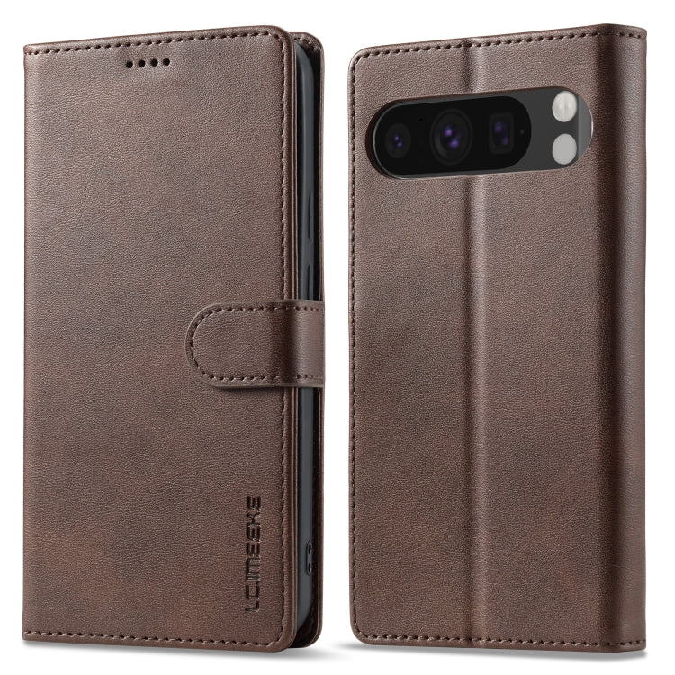 For Google Pixel 9 Pro XL LC.IMEEKE Calf Texture Flip Leather Phone Case(Brown) - free shipping - PMC TechLife - Order now!