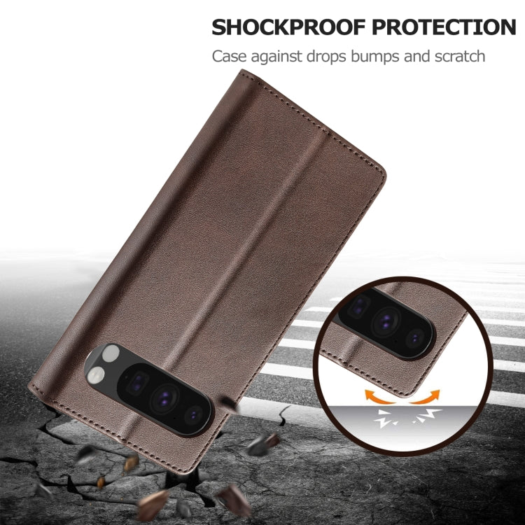 For Google Pixel 9 Pro XL LC.IMEEKE Calf Texture Flip Leather Phone Case(Brown) - free shipping - PMC TechLife - Order now!