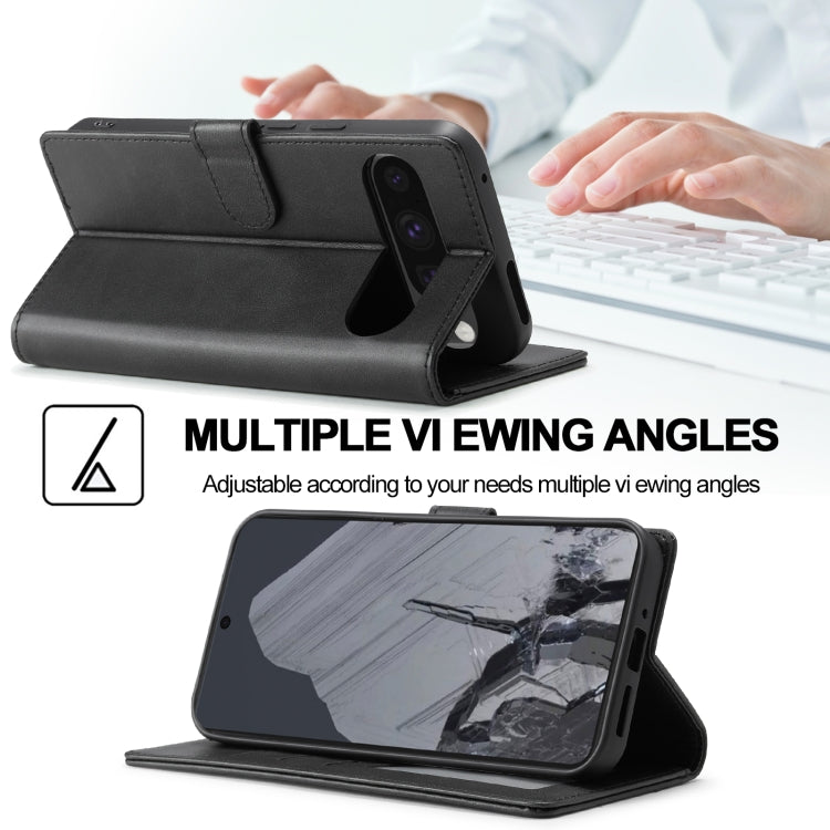 For Google Pixel 9 / 9 Pro LC.IMEEKE Calf Texture Flip Leather Phone Case(Black) - Google Cases by LC.IMEEKE | Online Shopping South Africa | PMC TechLife | Buy Now Pay Later Mobicred