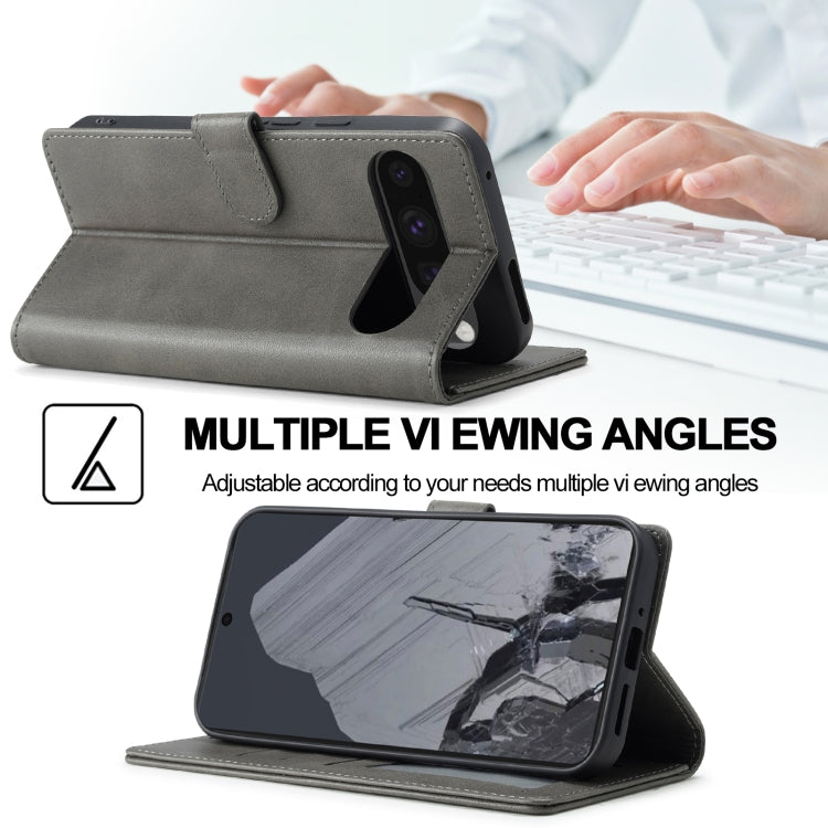 For Google Pixel 9 / 9 Pro LC.IMEEKE Calf Texture Flip Leather Phone Case(Grey) - free shipping - PMC TechLife - Order now!