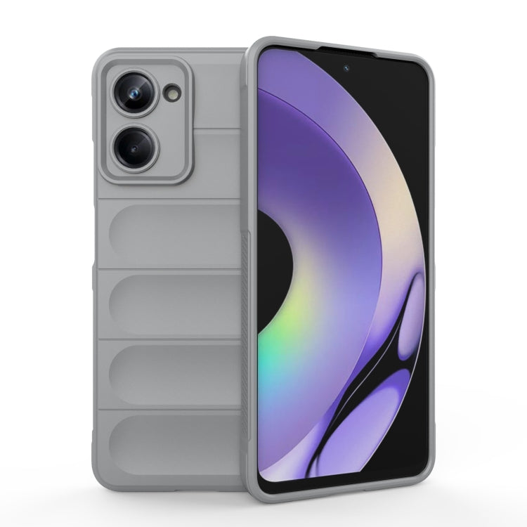 For Realme 10 Pro 5G Magic Shield TPU + Flannel Phone Case(Grey) - Realme Cases by PMC TechLife | Online Shopping South Africa | PMC TechLife | Buy Now Pay Later Mobicred