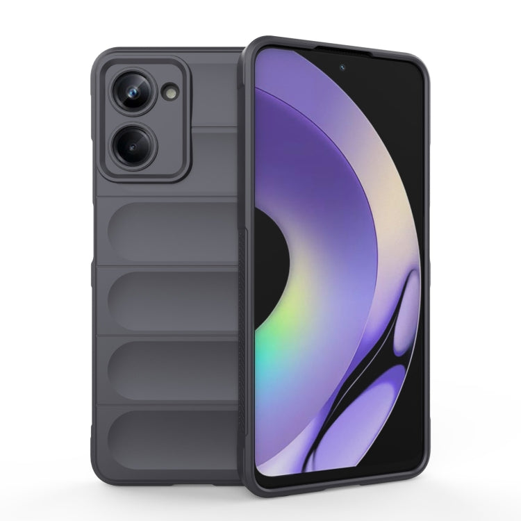 For Realme 10 Pro 5G Magic Shield TPU + Flannel Phone Case(Dark Grey) - Realme Cases by PMC TechLife | Online Shopping South Africa | PMC TechLife | Buy Now Pay Later Mobicred