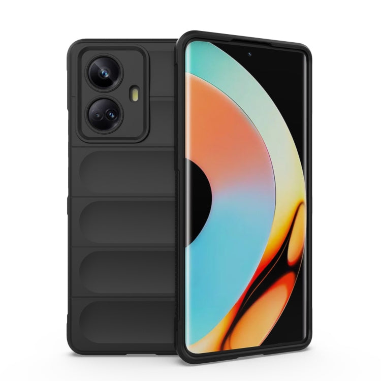 For Realme 10 Pro+ 5G Magic Shield TPU + Flannel Phone Case(Black) - Realme Cases by PMC TechLife | Online Shopping South Africa | PMC TechLife | Buy Now Pay Later Mobicred