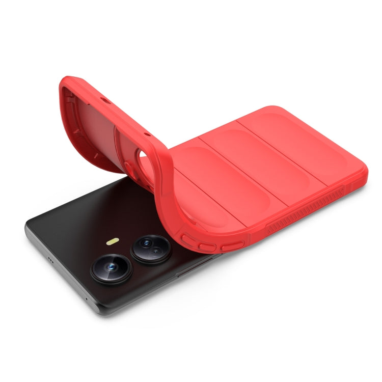For Realme 10 Pro+ 5G Magic Shield TPU + Flannel Phone Case(Red) - Realme Cases by PMC TechLife | Online Shopping South Africa | PMC TechLife