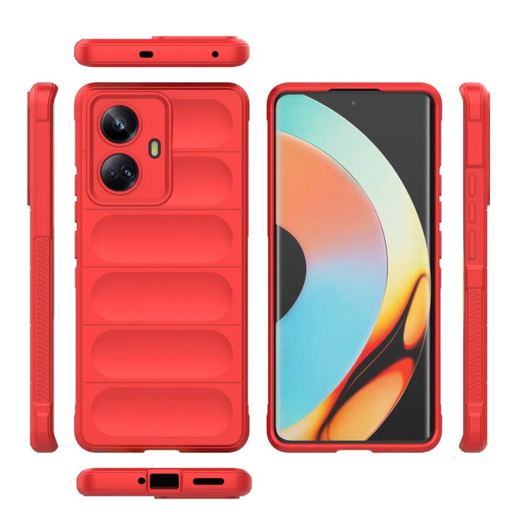 For Realme 10 Pro+ 5G Magic Shield TPU + Flannel Phone Case(Wine Red) - Realme Cases by PMC TechLife | Online Shopping South Africa | PMC TechLife | Buy Now Pay Later Mobicred