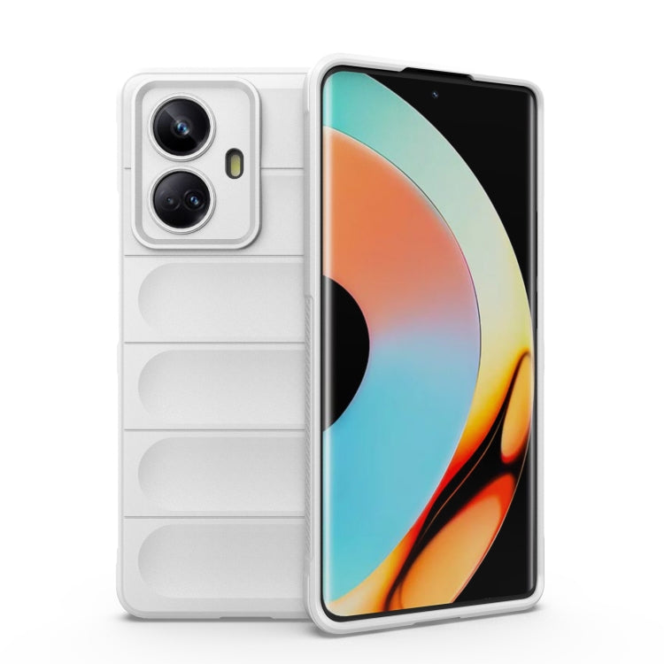 For Realme 10 Pro+ 5G Magic Shield TPU + Flannel Phone Case(White) - Realme Cases by PMC TechLife | Online Shopping South Africa | PMC TechLife | Buy Now Pay Later Mobicred