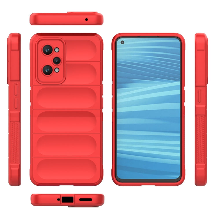 For Realme GT2 Magic Shield TPU + Flannel Phone Case(Dark Green) - Realme Cases by PMC TechLife | Online Shopping South Africa | PMC TechLife | Buy Now Pay Later Mobicred