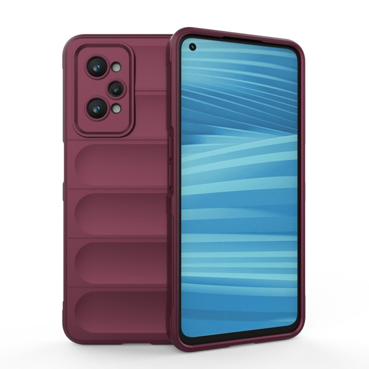 For Realme GT2 Magic Shield TPU + Flannel Phone Case(Wine Red) - Realme Cases by PMC TechLife | Online Shopping South Africa | PMC TechLife | Buy Now Pay Later Mobicred